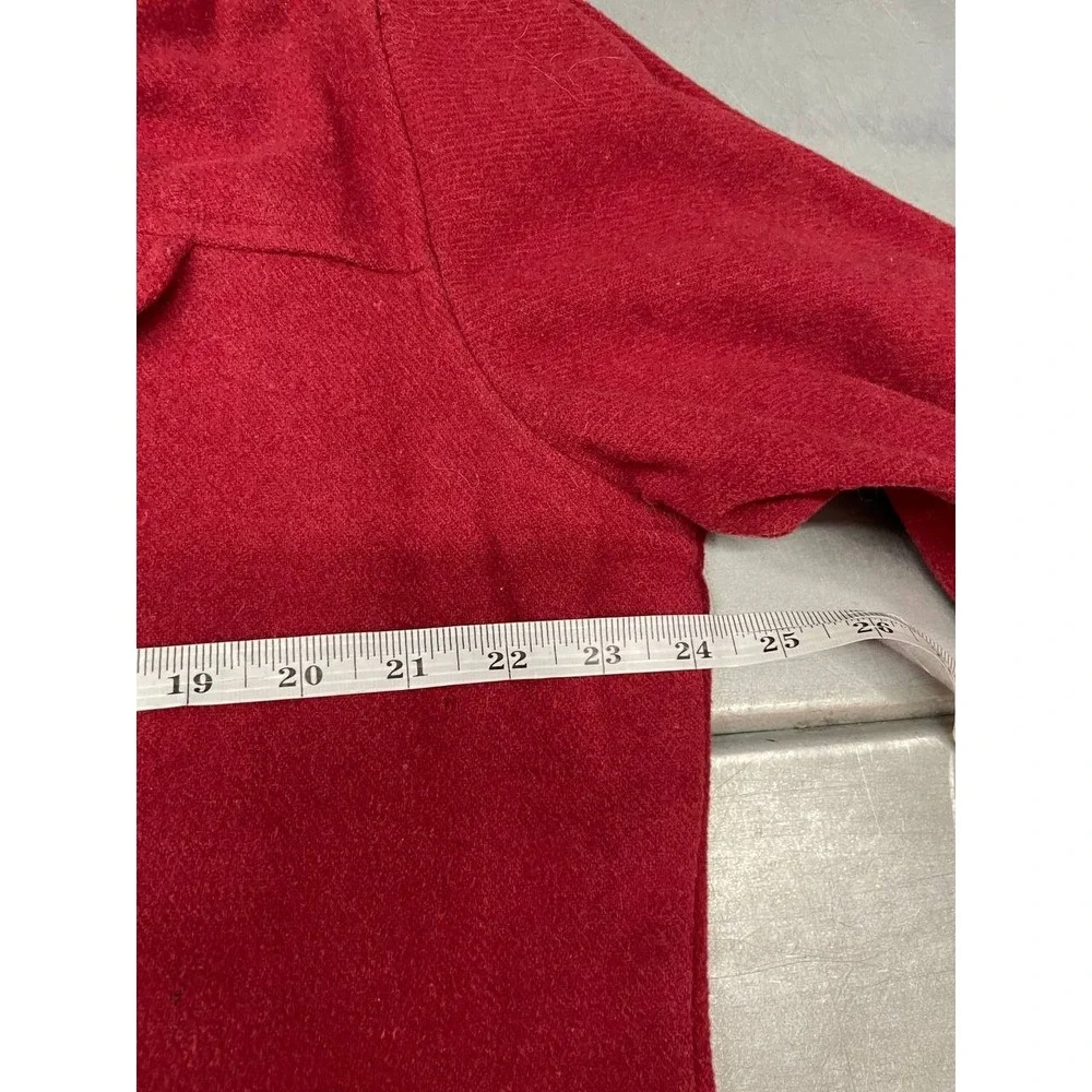 Vintage Columbia Button Up Jacket Womens XL Red Wool Blend Lined‎